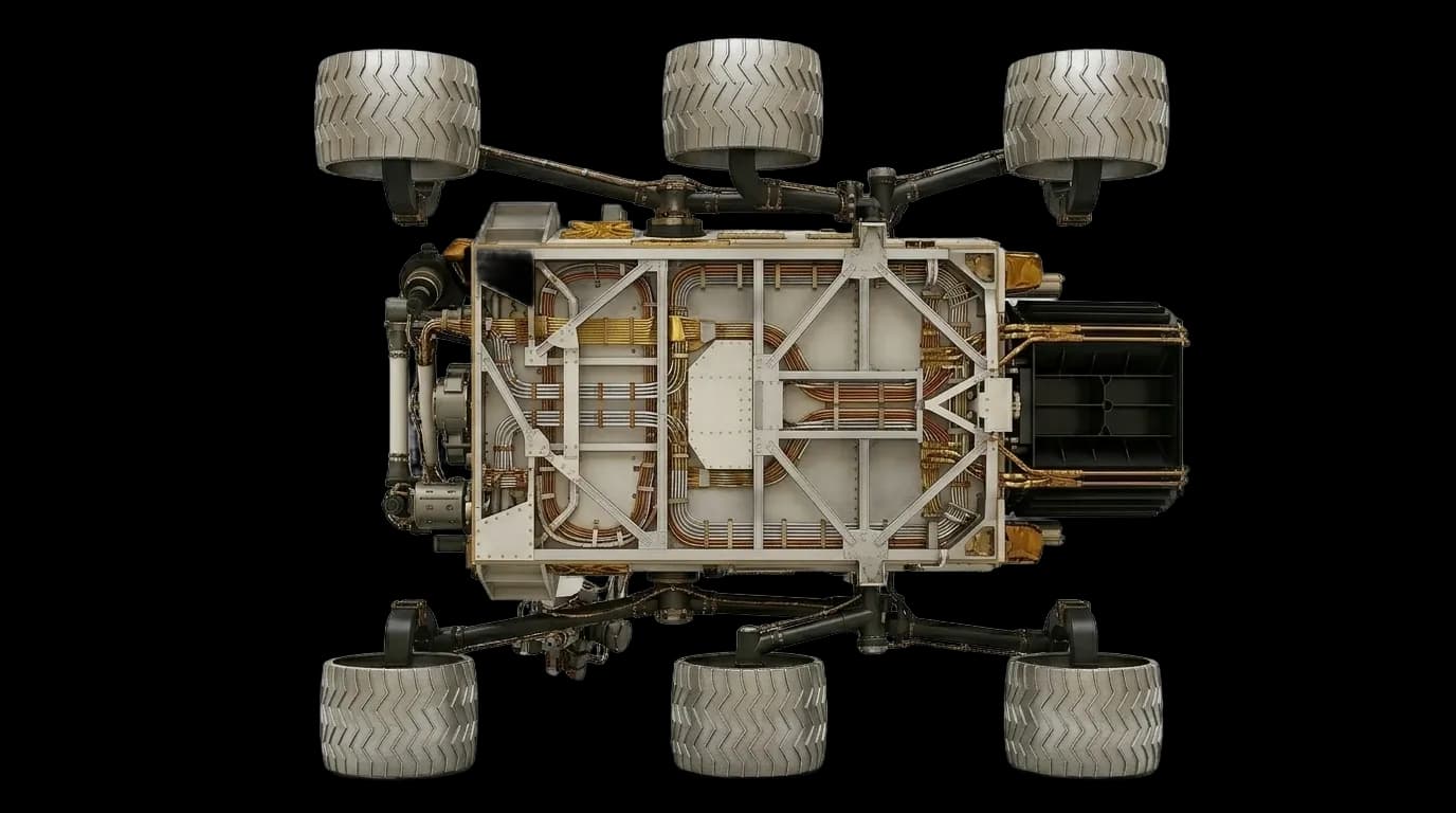 2011 NASA/JPL Curiosity (MSL) - Bottom View - Mars Vehicle vehicle